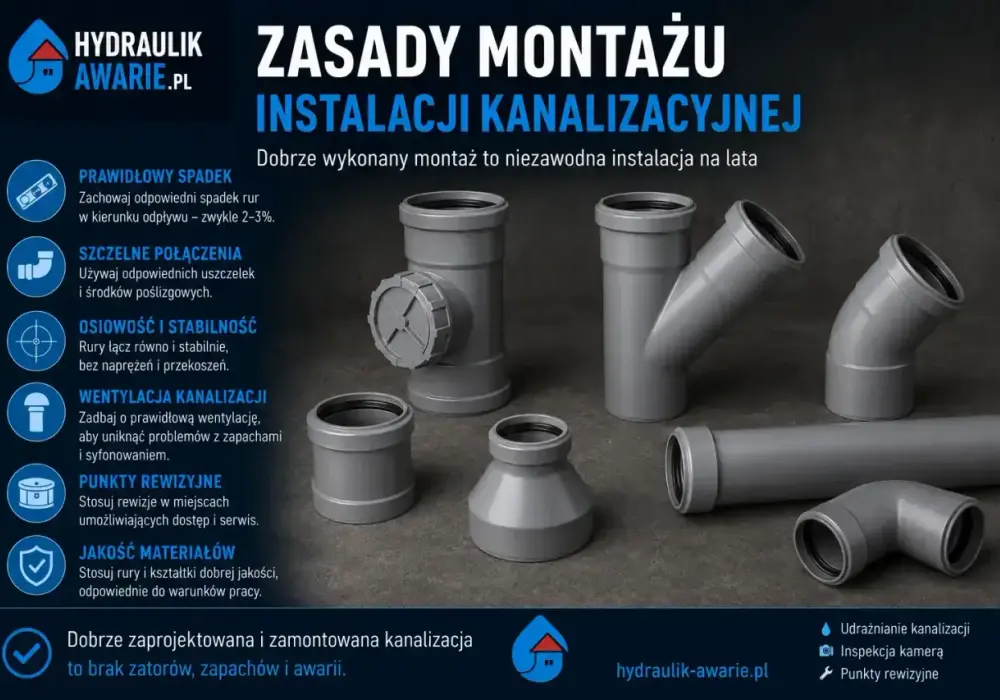 Połączenie kielichowe rur kanalizacyjnych bez typowych błędów