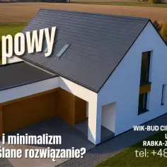 Nowoczesny dom z dachem bez okapu, idealny dla ceniących minimalizm. WIK-BUD CIESIELSTWO.